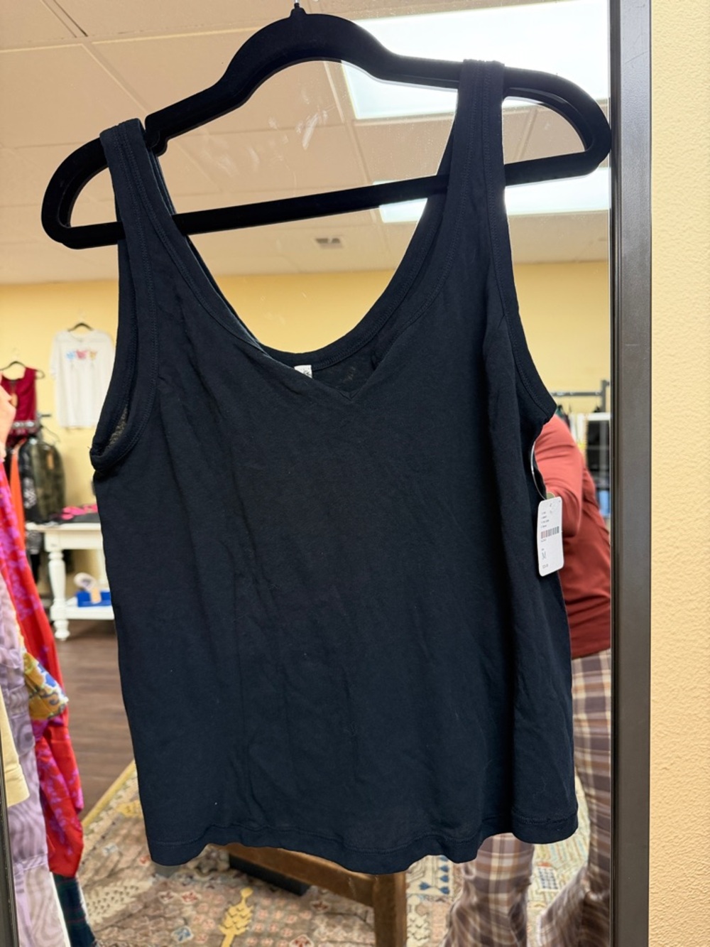 Women's Black V-Neck Tank Top